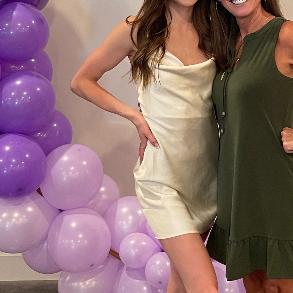 Elegant Cream Satin Slip Dress